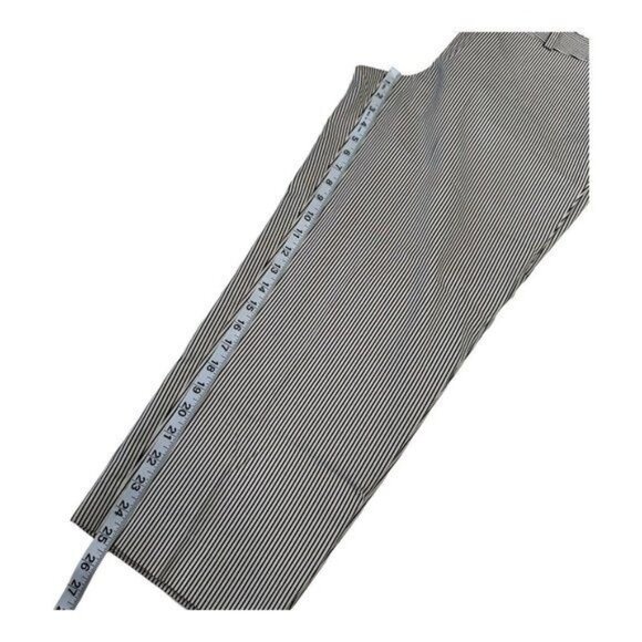  Talbots Signature Crop Pants Women SZ 14 Black Off White Stripes Straight Legs - Picture 7 of 13